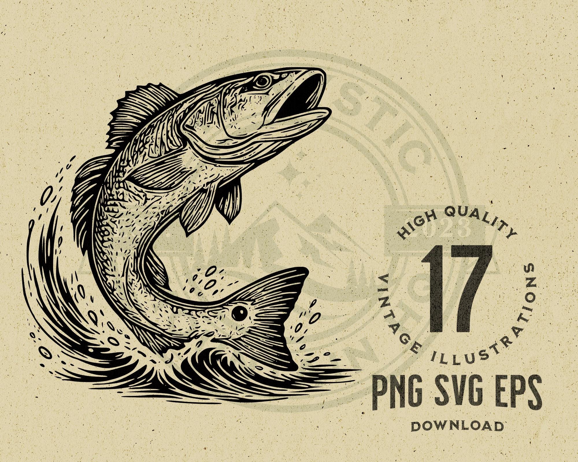 Florida Redfish Vector Design Bundle, Fishing SVG, PNG, EPS (digital ...