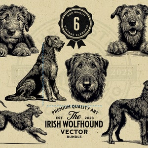 Irish Wolfhound Pet Dog, Puppy, and Peeking Dog Design Bundle, SVG, PNG, Digital Download, Commercial Use, Cricut, Laser, Engraving, Prints