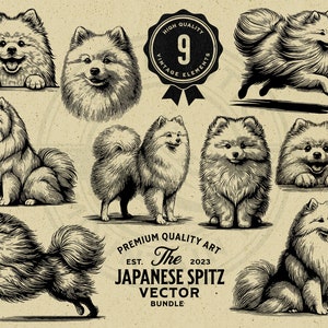 Japanese Spitz Pet, Puppy, and Peeking Dog Design Bundle, SVG, PNG, Digital Download, Commercial Use Images, Cricut, Laser, Engraving, Print