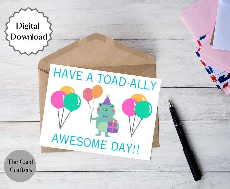 Printable Funny Toad Birthday Card for Children Instant - Etsy