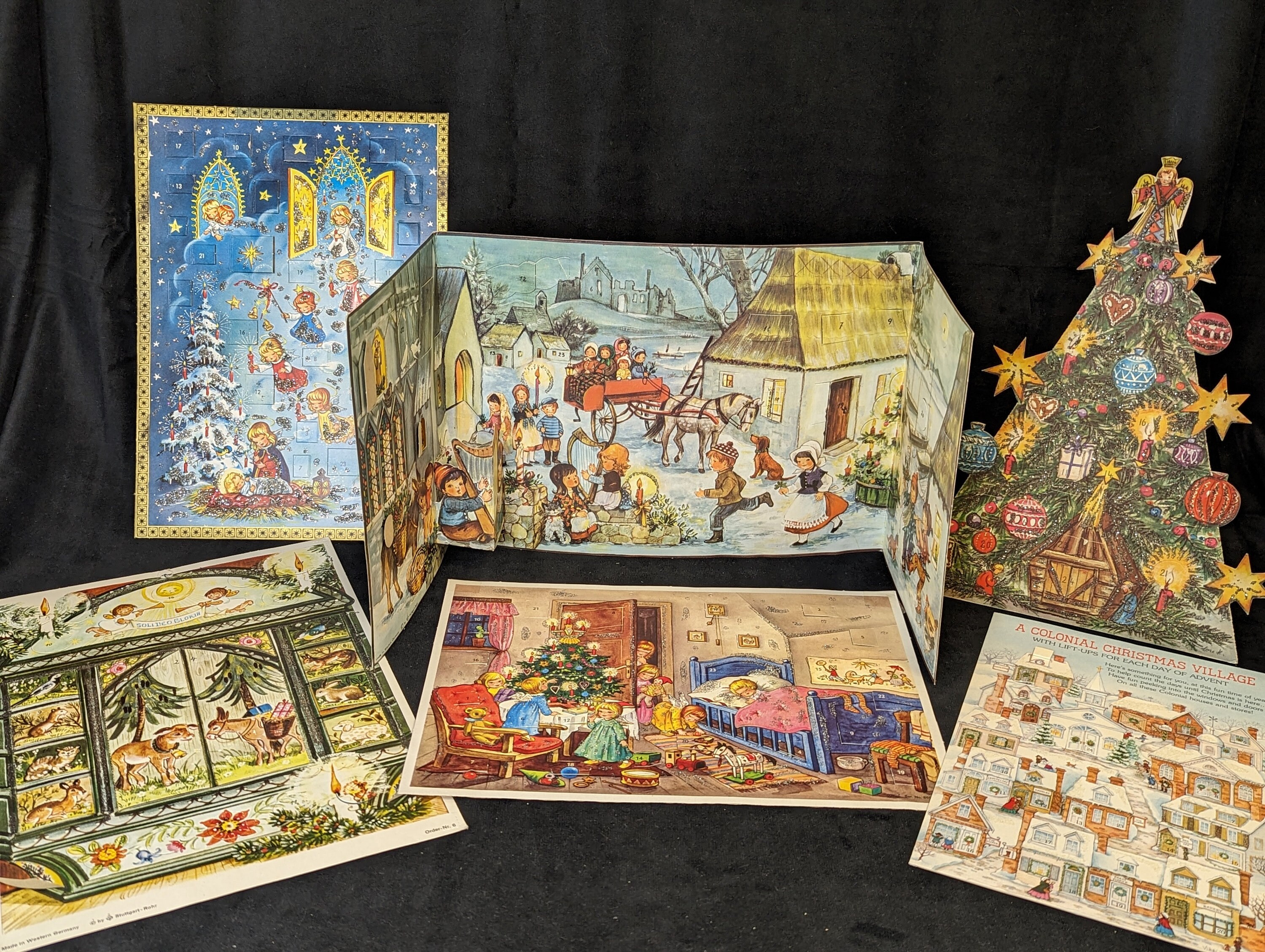 Set of 6 Vintage Advent Calendars Including West German - Etsy