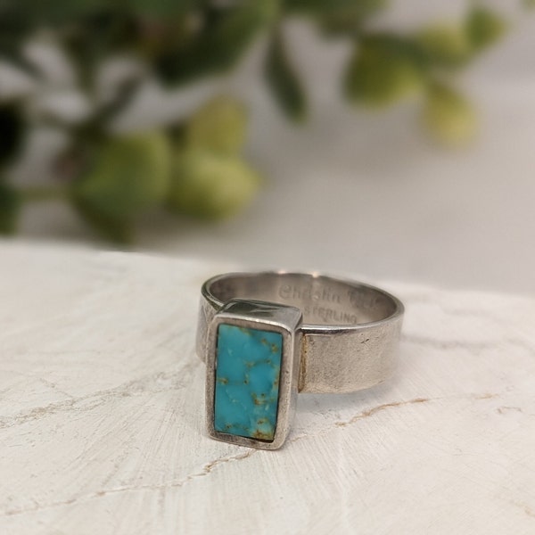 Price Reduced! Christin Wolf Ring 925 Silver and Chrysocolla
