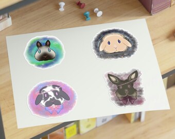 Space Bunny Stickers, Rabbit Vinyl Decals, Water Resistant