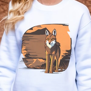 Coyote Canyon Sweatshirt for Wildlife Enthusiasts, Gift for Nature Lovers, Animal Lovers, Unisex Crewneck Sweatshirt