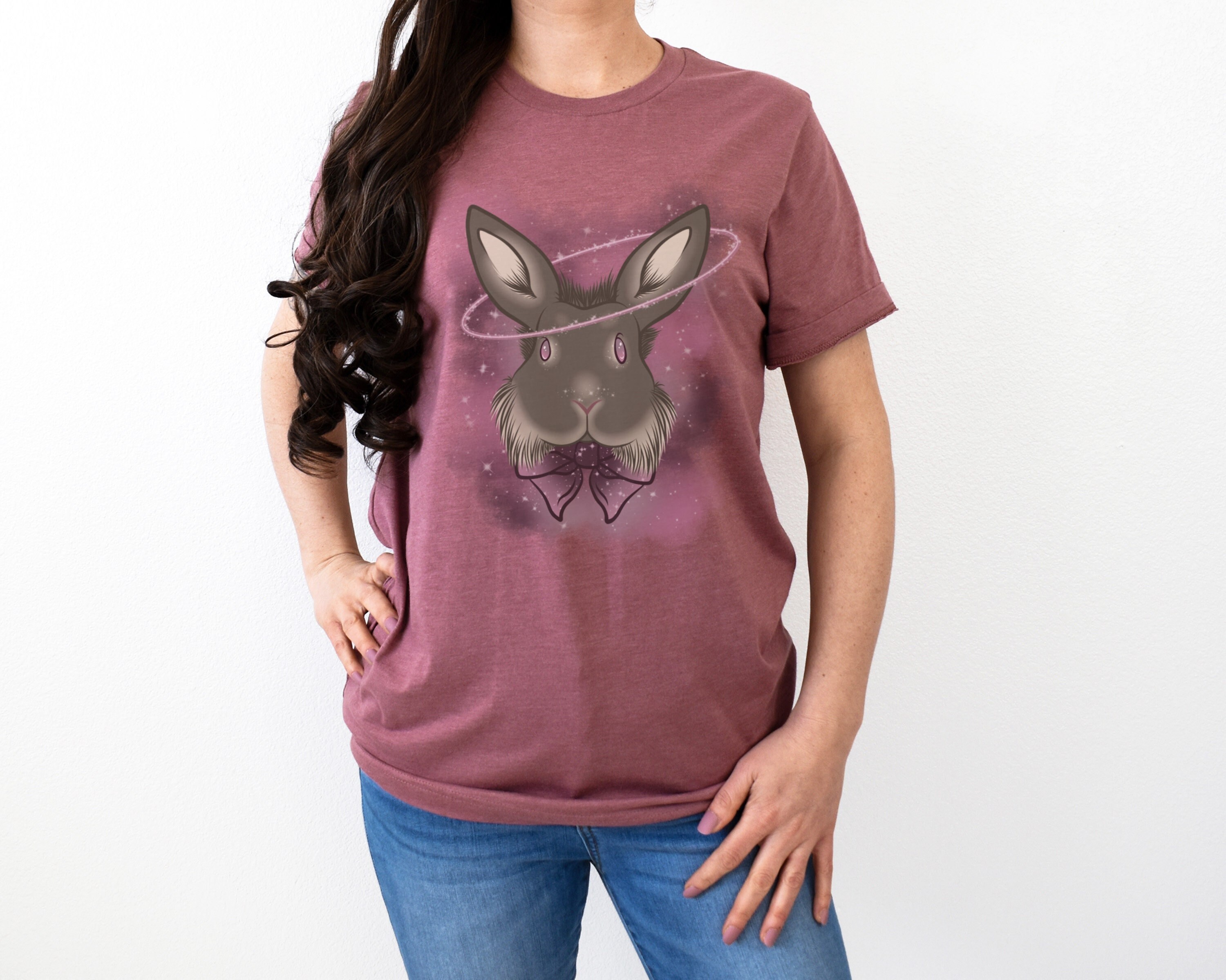 Space Lion Head Galaxy Bunny Shirt - Spring Gift for Rabbit