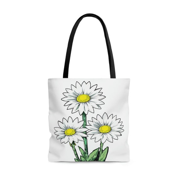 Japanese Floral Art Tote Bag, April Daisy, Anime Style - Etsy