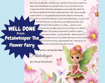 WELL DONE Fairy Letter, Encouragement Gift for Kids, Fairy Letters PDF Download, Magical Printable Fairy Letter