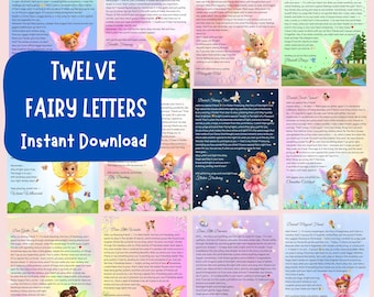 12 Magical Fairy Letters for Kids, Digital Download, Inspirational Letters from Fairies, Encouraging, Whimsical Fairy Letter Bundle PDF