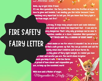Fire Safety Fairy Letter For Kids, Printable Fairy Letter PDF, Child Fire Safety Letter, Kids Safety Education, PDF Instant Download