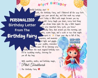 Personalized Birthday Fairy Letter – Magical Keepsake (Printable PDF)