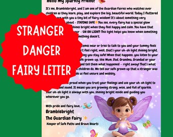 STRANGER DANGER Fairy Letter For Kids, Guardian Fairy Letter Printable, Safety & Confidence, Printable Kids Fairy Letter, Instant Download