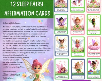 Sleep Fairy Letter & Bedtime Fairy Affirmation Cards, Printable Fairy Letters for Kids, Calm Sleep Routine, Magical Bed Time Set, PDF