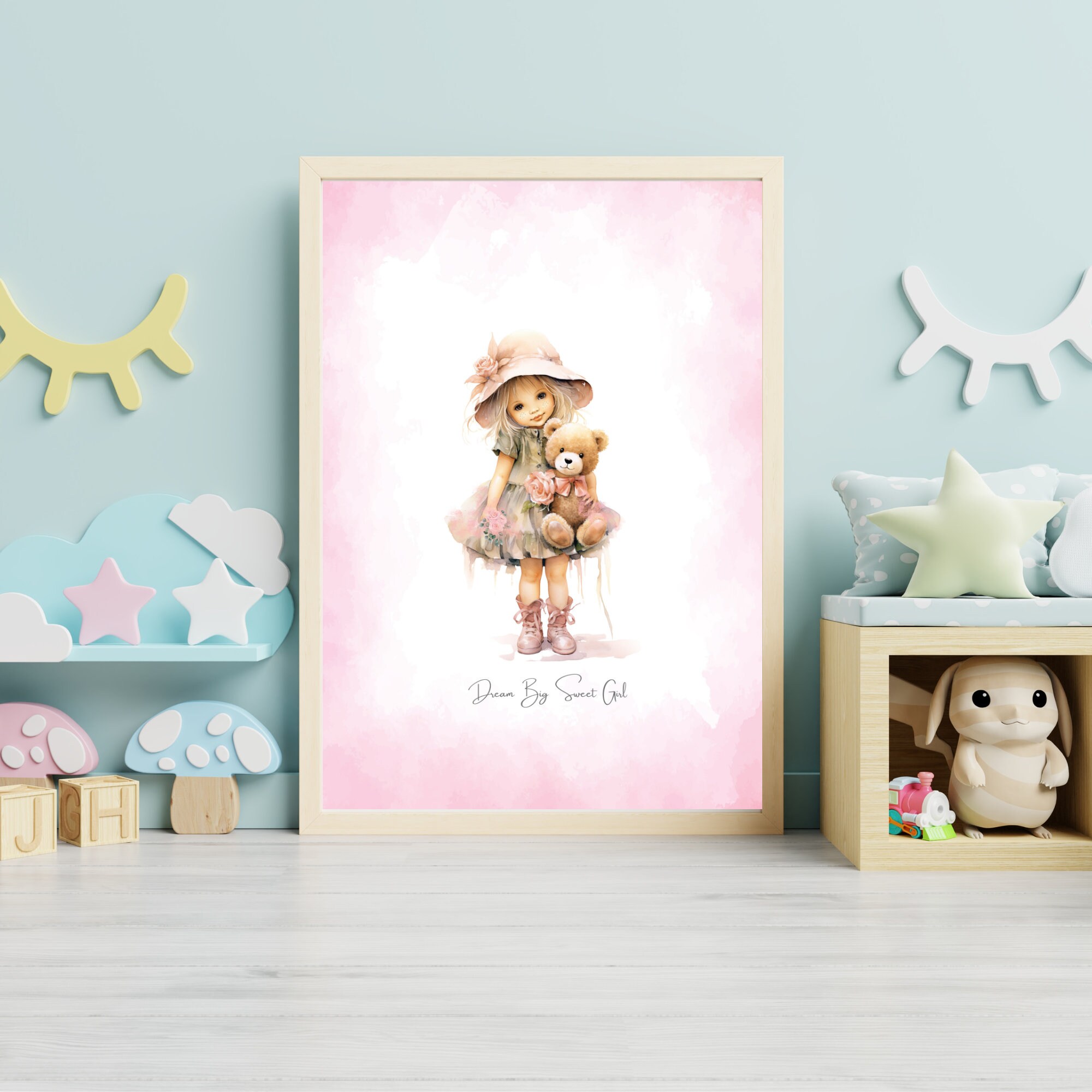 Cute Girl Wall Decor | Little Girl Wall Art | Nursery Wall Art | Wall ...