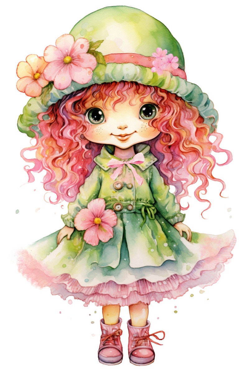 Little Girl Clip Art, Girl Clip Art, Girls Clip Art, Cute Flower Girl