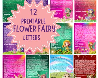 PRINTABLE FAIRY Letters For Kids, Twelve Magical Printable Fairy Mail Bundle for Kids, Empowering Fairy Messages, Instant Download PDF