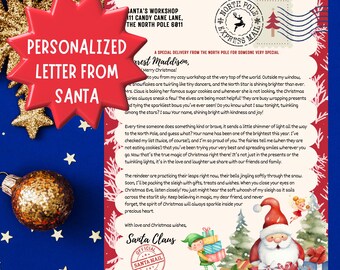 Personalised Letter from Santa Claus, Father Christmas, Santa letters Downloadable, Traditional North Pole Mail, Xmas Letters from Santa