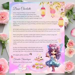 Personalized Fairy Birthday Letter: Twinkle Starwhisper Keepsake (Instant Download PDF)