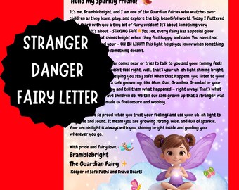 STRANGER DANGER Fairy Letter For Kids, Guardian Fairy Letter Printable, Safety & Confidence, Printable Kids Fairy Letter, Instant Download