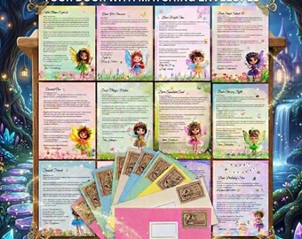 12 Printed Personalized Fairy Letters with Envelopes Delivered to Your Door | Kids Magical Fairy Mail Set