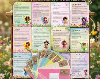 12 Printed Personalized Fairy Letters with Envelopes Delivered to Your Door | Kids Magical Fairy Mail Set