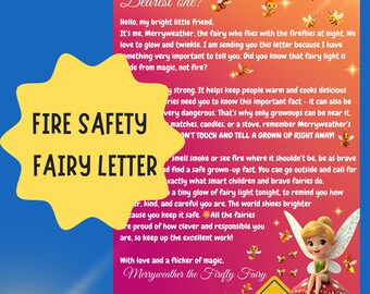 Fairy Letter For Kids On Fire Safety, Printable Fairy Letter PDF, Child Fire Safety Letter, Kids Safety Education, PDF Instant Download