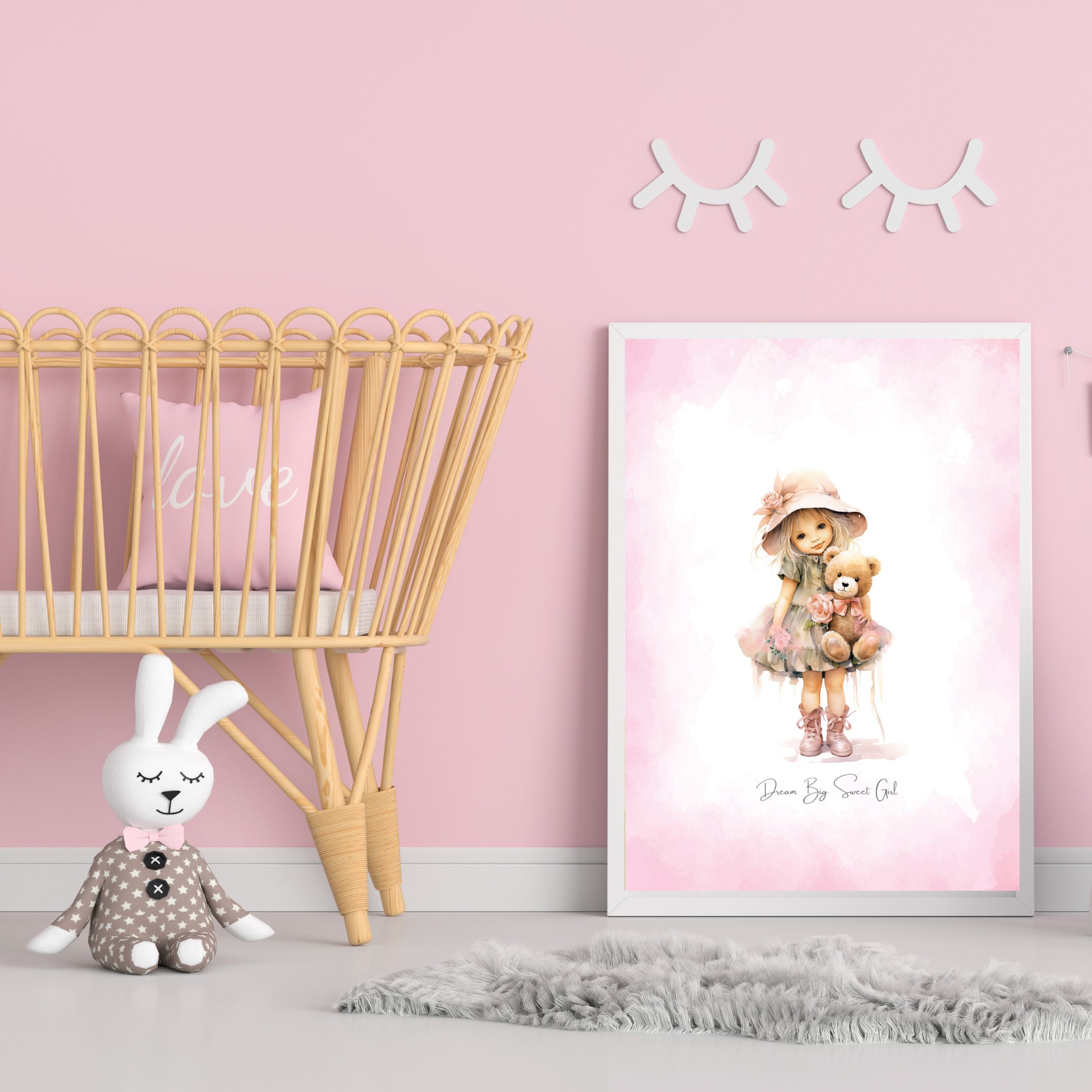 Cute Girl Wall Decor | Little Girl Wall Art | Nursery Wall Art | Wall ...