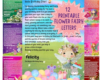 FAIRY LETTERS For Kids, Printable Fairy Encouragement Notes, 12 Fairy Letter Bundle, Instant Downloadable Kids Fairy Letters, Fairy Notes