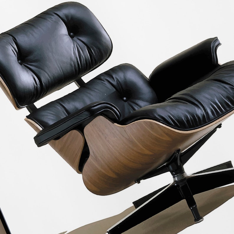 The Iconic Design Eames Chair Vector Art Poster Ray and Etsy