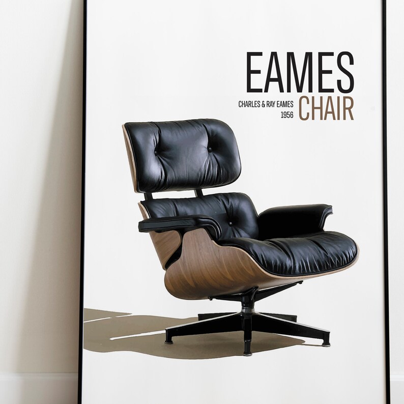 The Iconic Design Eames Chair Vector Art Poster Ray and Etsy