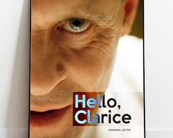 Anthony Hopkins | Hannibal Lecter 'hello, clarice' A3 vector poster | Silence of the lambs | horror movie poster  | Digital Download