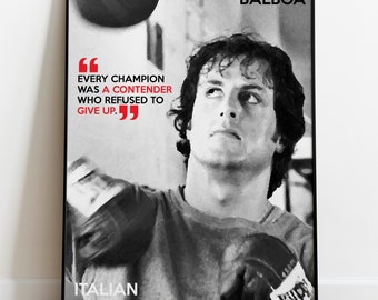 Rocky Balboa Stallone 'rocky' Inspired A3 Movie Poster | Boxing Legend | Sly Stallone | Micks Gym | Boxing Inspiration | Digital Download
