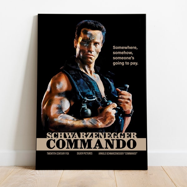 Arnold Schwarzenegger Commando Vector A3 Movie Poster | Digital Download