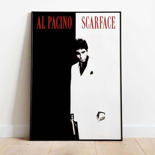 Al Pacino Scarface Vector Poster | 2 Designs | Iconic Movie poster | Digital Download