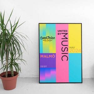 Eurovision Gift Poster | Eurovision Wall Art | Eurovision Party May 2024 | Eurovision Malmo 2024 | Digital Download