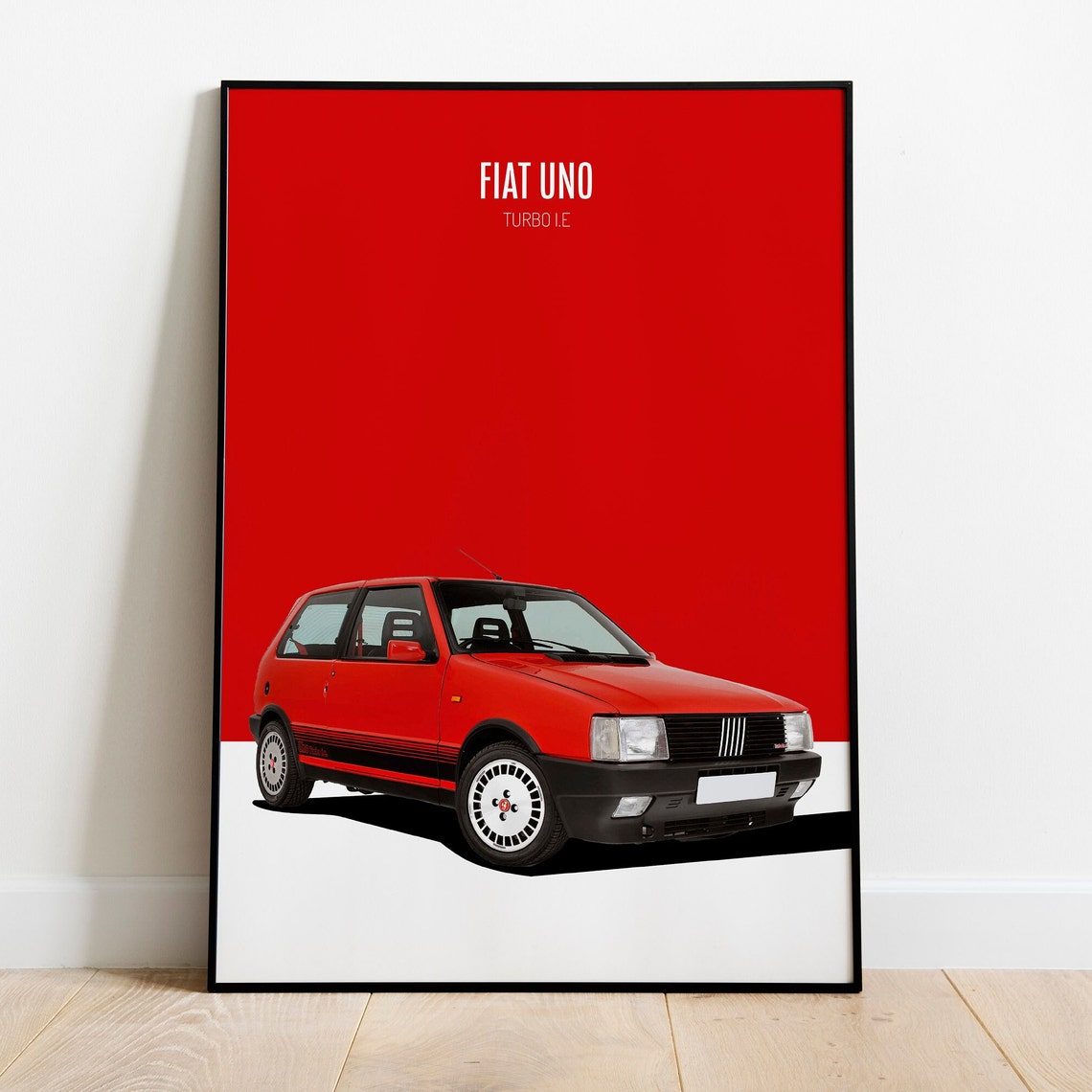 FIAT Uno Turbo I.E Abarth A3 Car Poster Fiat Classic Car Poster Abarth ...