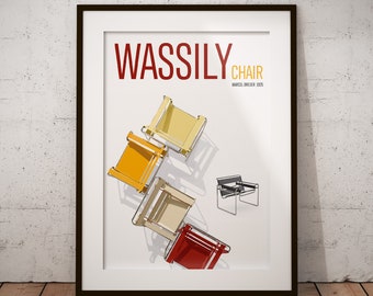 La chaise Wassily au design emblématique, affiche d'art vectoriel | Marcel Breuer 1925 Conception | Mouvement De Stjil Wall Art | Téléchargement numérique