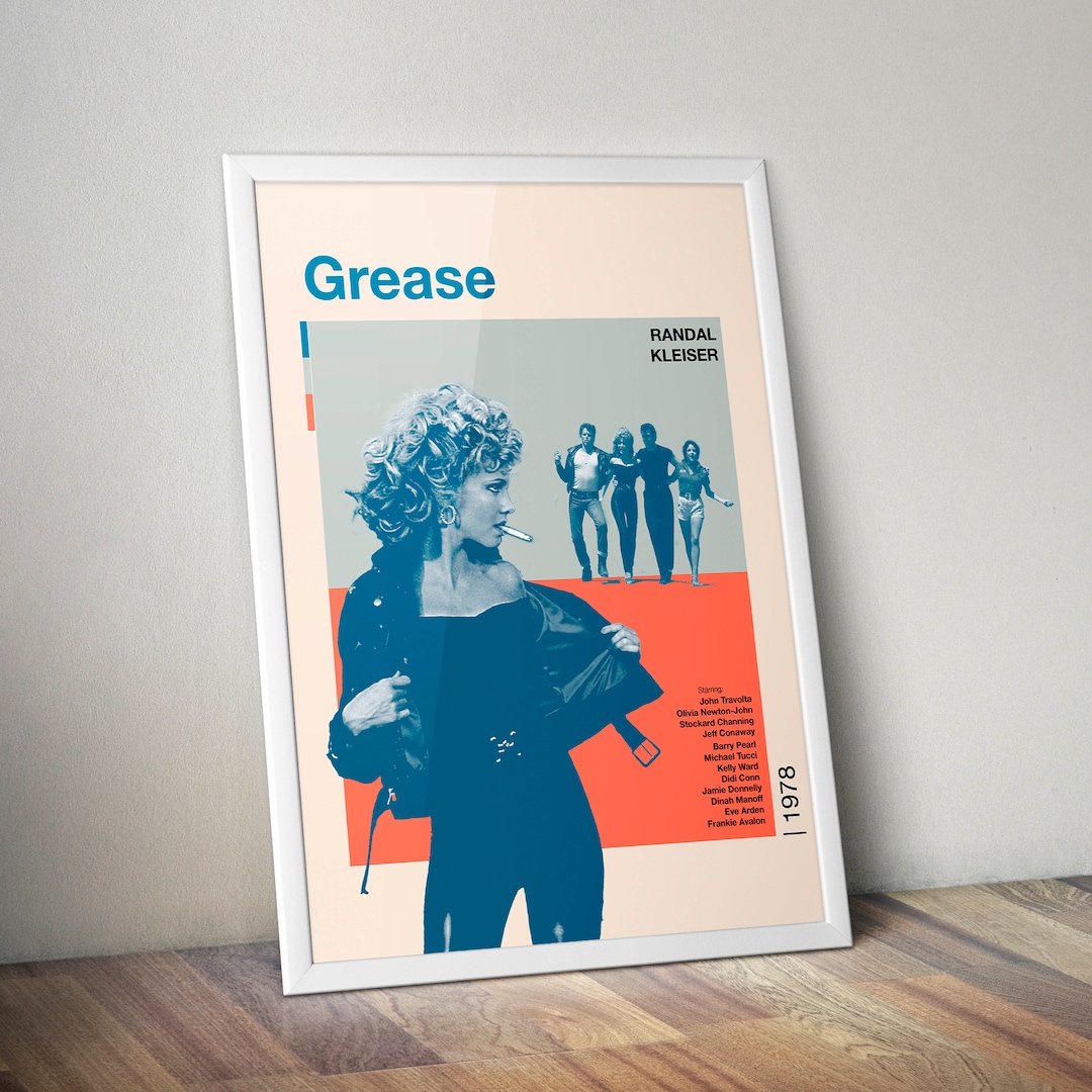 Grease Poster Grease Movie Retro Movie Movie Print High Quality Olivia ...