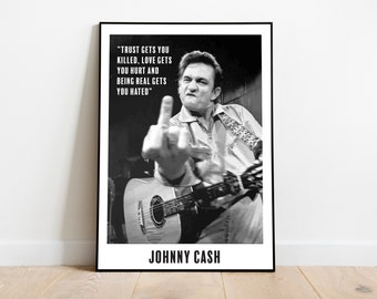 Johnny Cash A3 Vector Art Poster with Quotation Digital Download