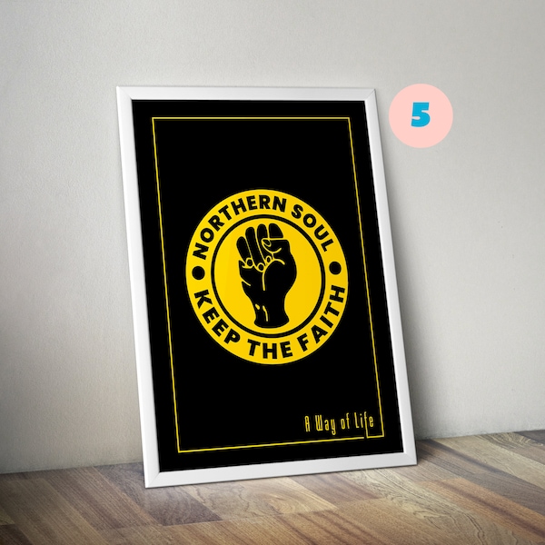 Northern Soul • Keep the Faith | A way of life Wall art | A3 wall art Music poster |  Music Genre | Vector Art A3 Poster | Digital Download