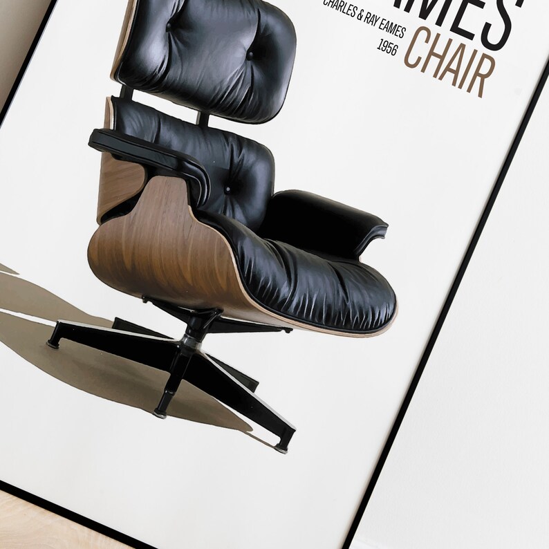 The Iconic Design Eames Chair Vector Art Poster Ray and Etsy