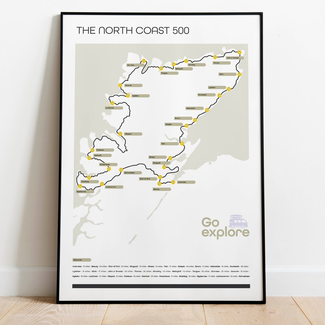 North Coast 500 NC500 Road Trip A3 Poster Ultimate Road Trip Camper ...