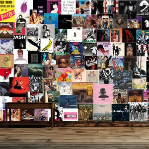 Music Albums Collage Posters Photomural Wallpaper Peel and Stick Music Washable Street Art Removeable teenage Wall Decor Print Easy-Install