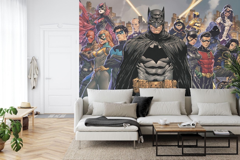 Superhero Wallpaper Mural, Kids Room Decor, Peel and Stick - Etsy