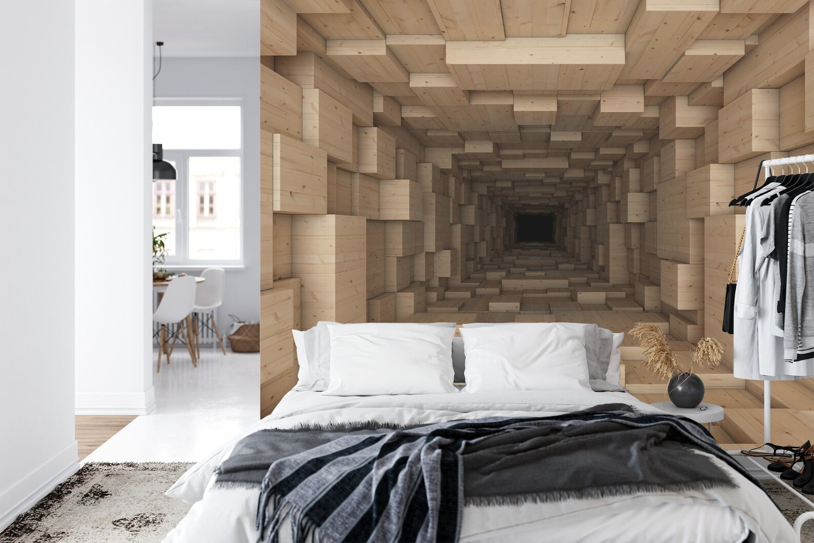 3D Abstract Tunnel Wallpaper Mural, Peel and Stick Photo Wall Decal - Etsy