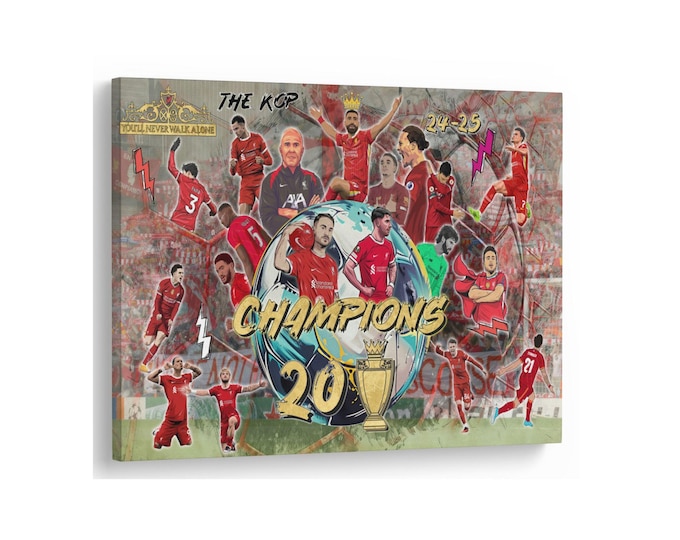 Liverpool Chmpions EPL 24/25 YNWA Legends Football AI Generated Natural Canvas Print Wall Art Picture Great Gift Idea High-Quality Home Wall