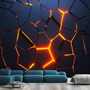 3D Geometrische Abstrakte Kraft Licht platzen Licht Geschenk, Kunstdruck Photomural Wallpaper Wandbild Easy-Install Entfernbar Peel and Stick Großes Wandtattoo