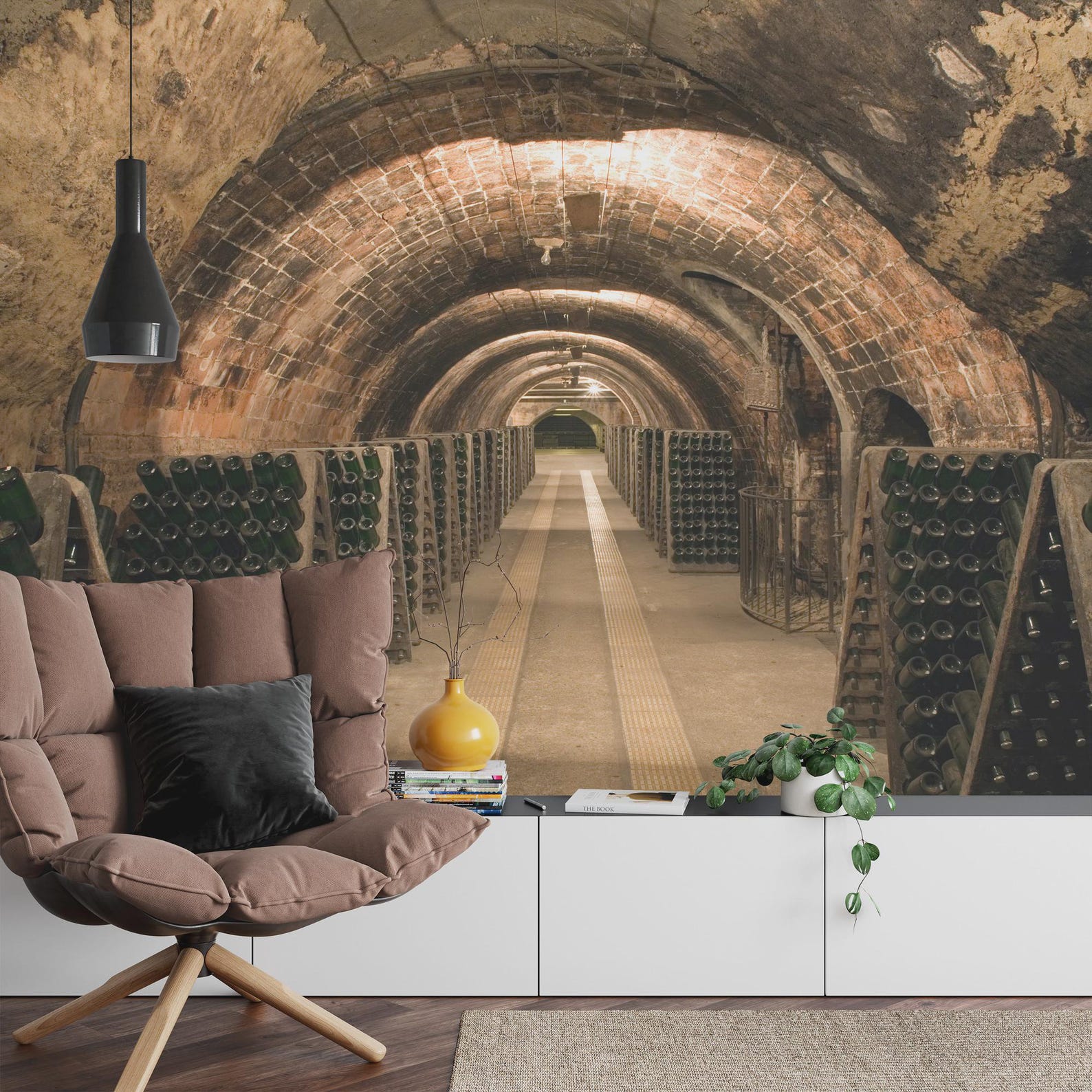 Wine Cellar Vault, Wine Room Decor Wallpaper Mural, Peel and Stick ...