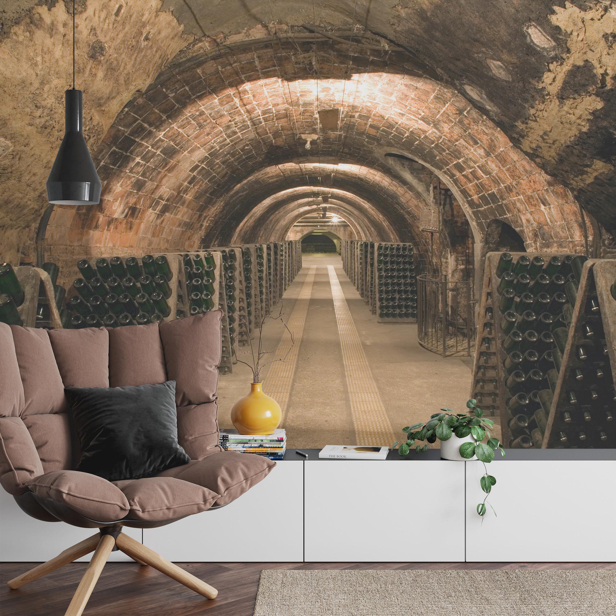 Wine Cellar Vault, Wine Room Decor Wallpaper Mural, Peel and Stick ...