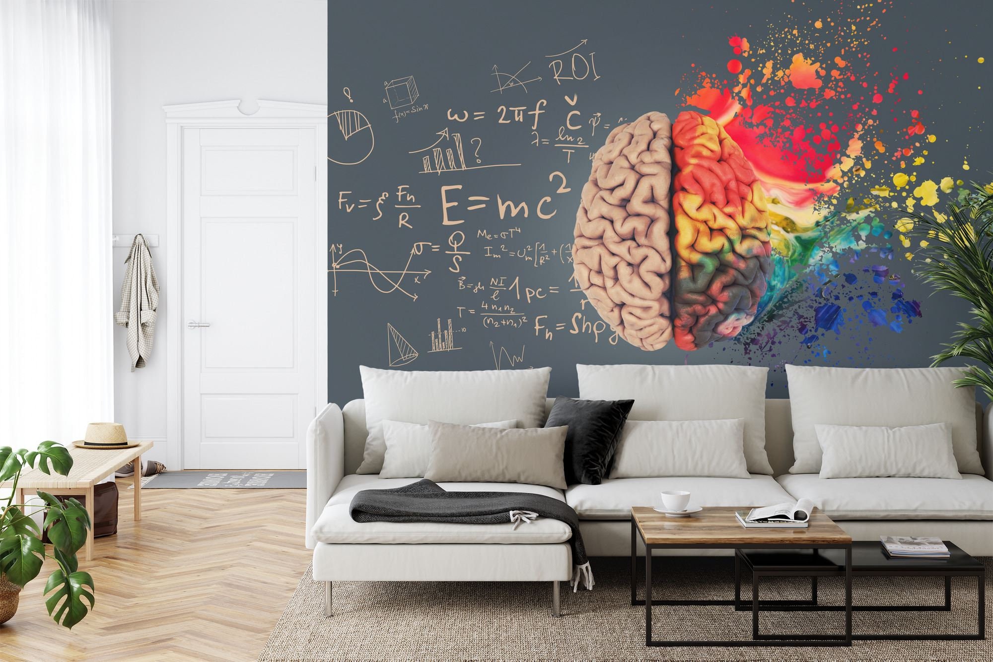 Human Brain Mural, Creative Concept Art Print, Peel and Stick Wallpaper ...