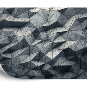 Geometric Concrete Art Prints Reference: 3D Abstract Faceted Geometric Concrete Gift Art Print Photomural